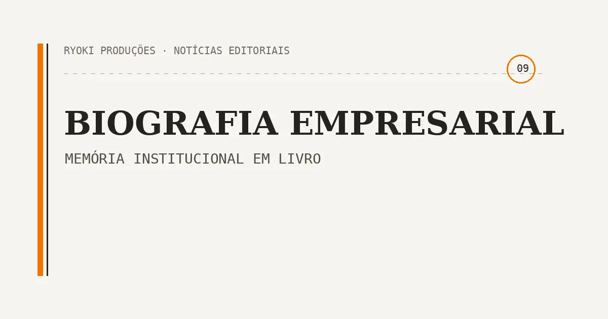 Card editorial Biografia empresarial e livro institucional