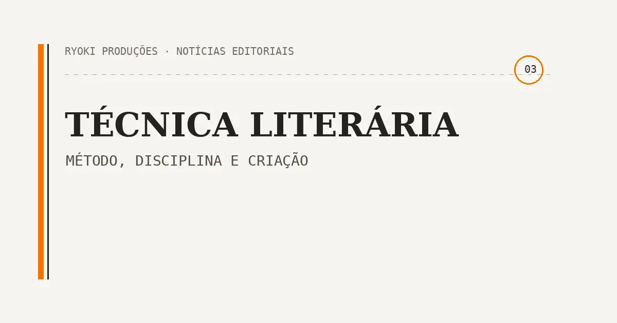 Card editorial Técnica literária método disciplina e criação